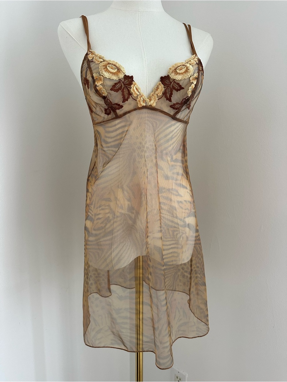 La Perla Vintage leopard sheer Chemise Set